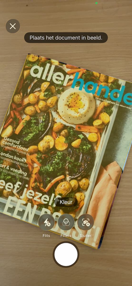 Instructiefoto: Richt de camera