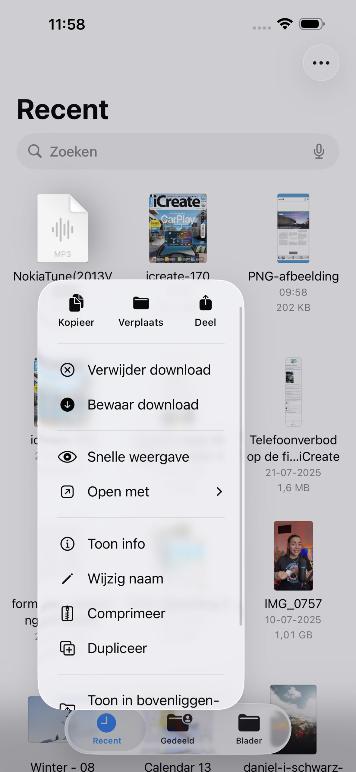 Instructiefoto: Tik op het liedje