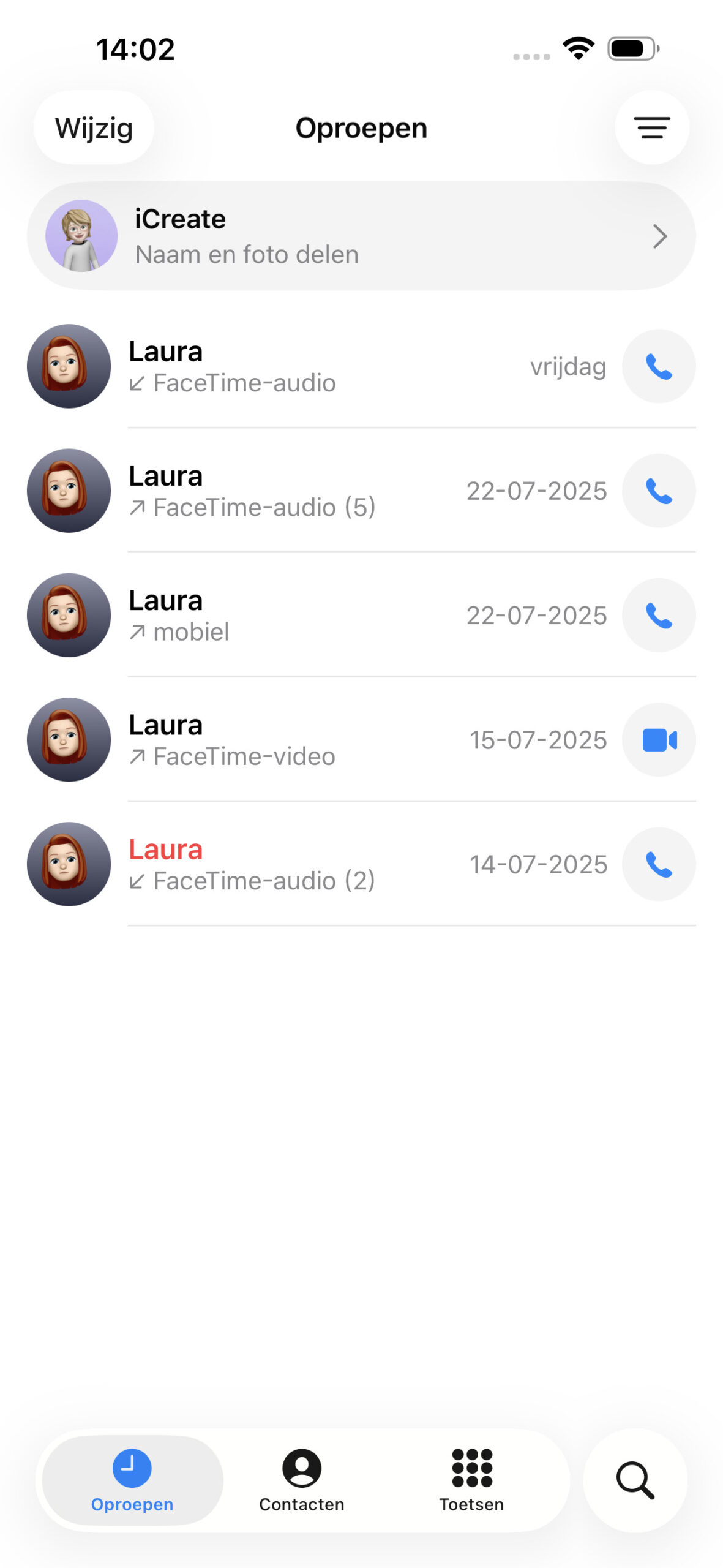 Instructiefoto: Naar de app Telefoon