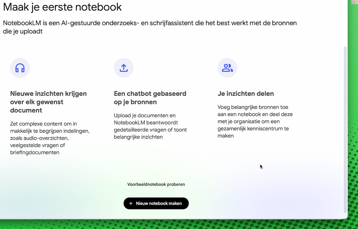Instructiefoto: Nieuw notebook maken