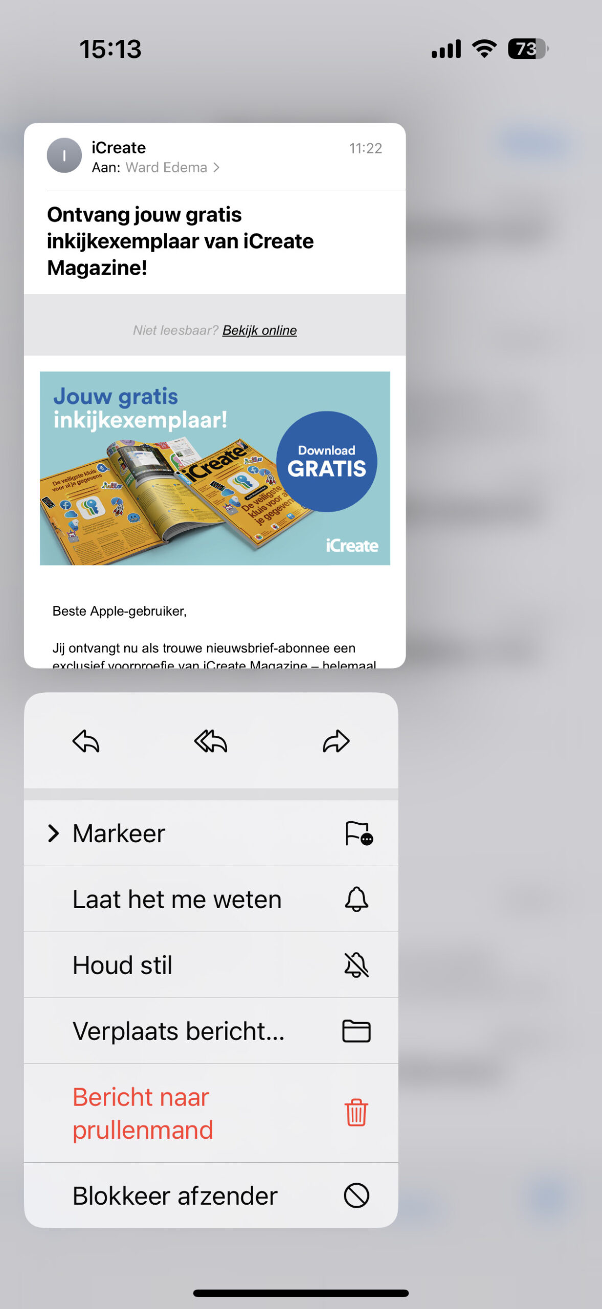 Instructiefoto: Mail