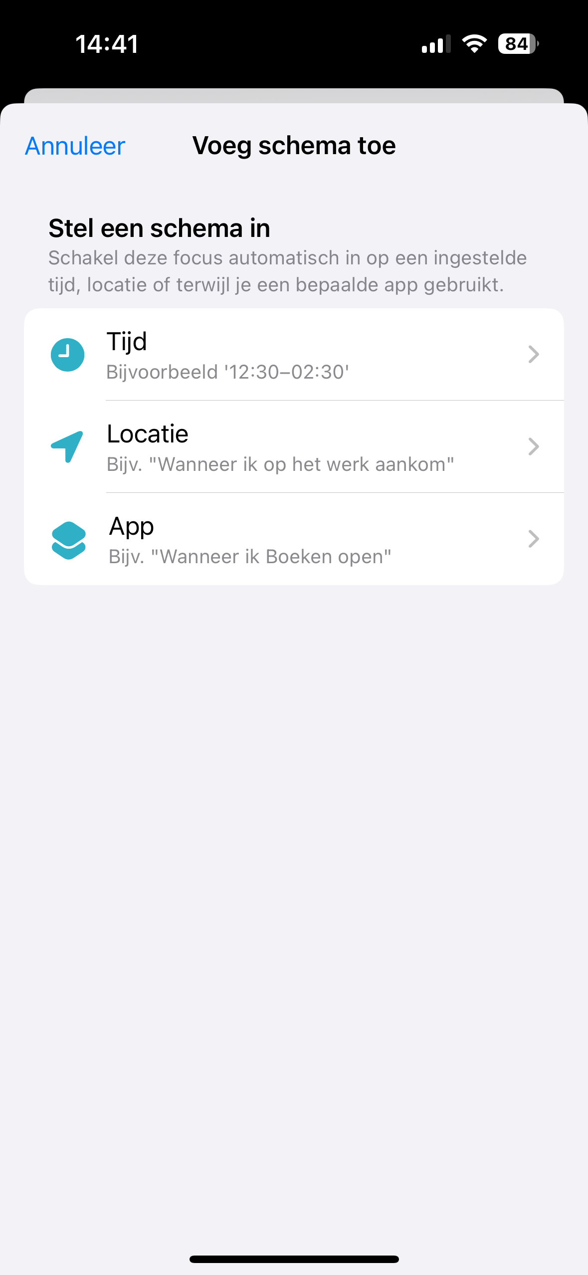 Instructiefoto: Voeg schema toe