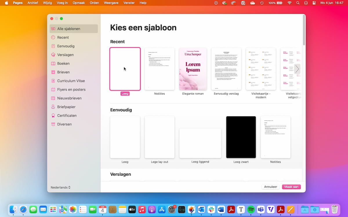 Instructiefoto: Nieuw bestand