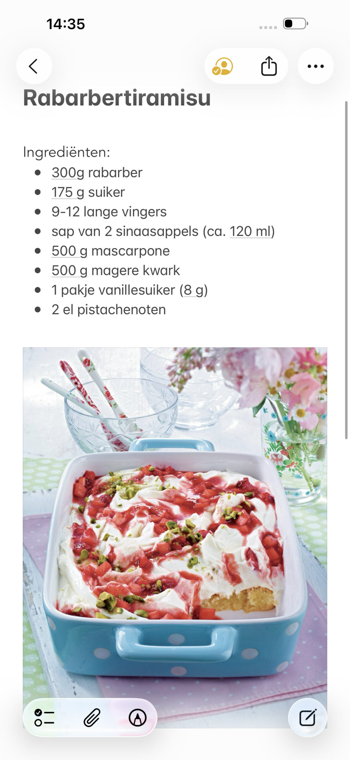 Instructiefoto: Open je notitie en kies 'Delen'