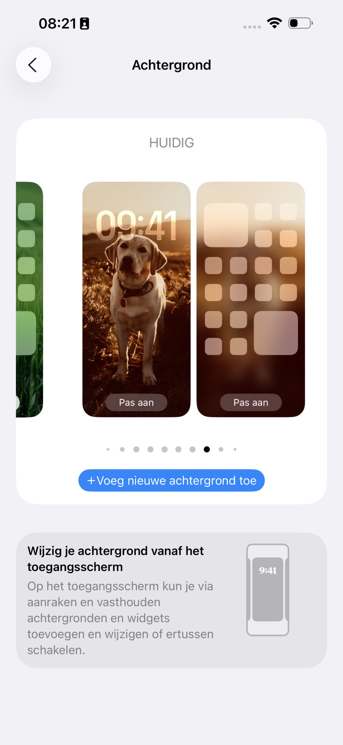 Instructiefoto: Kies een achtergrond