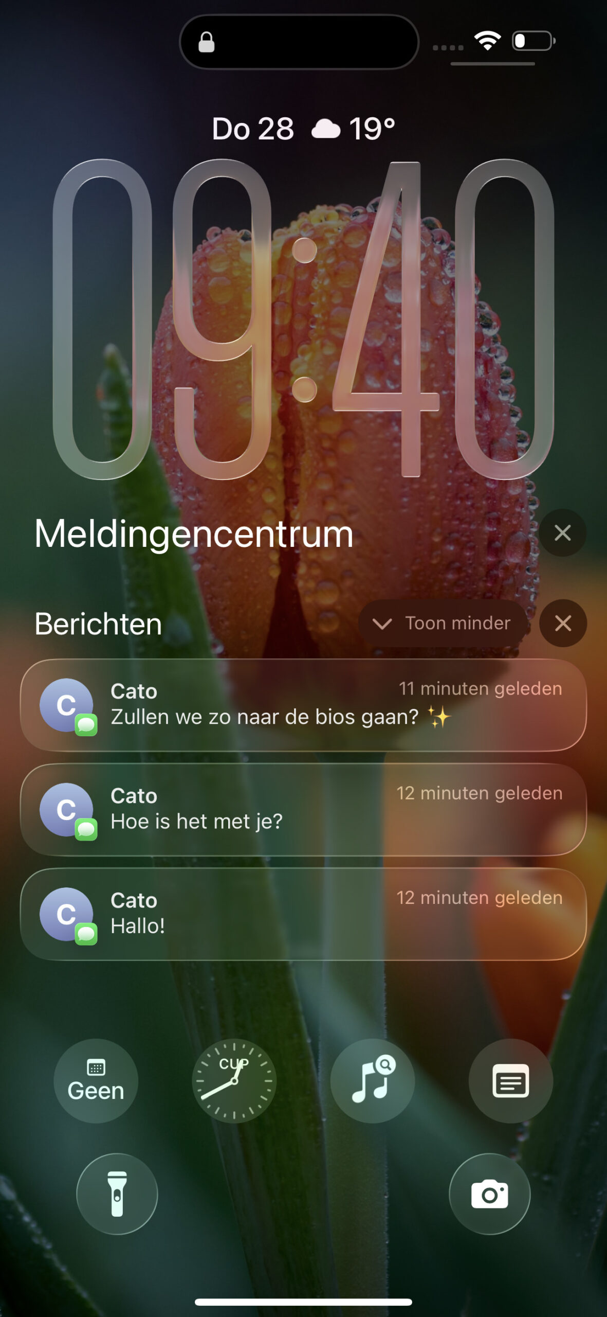 Instructiefoto: De klok verkleint 