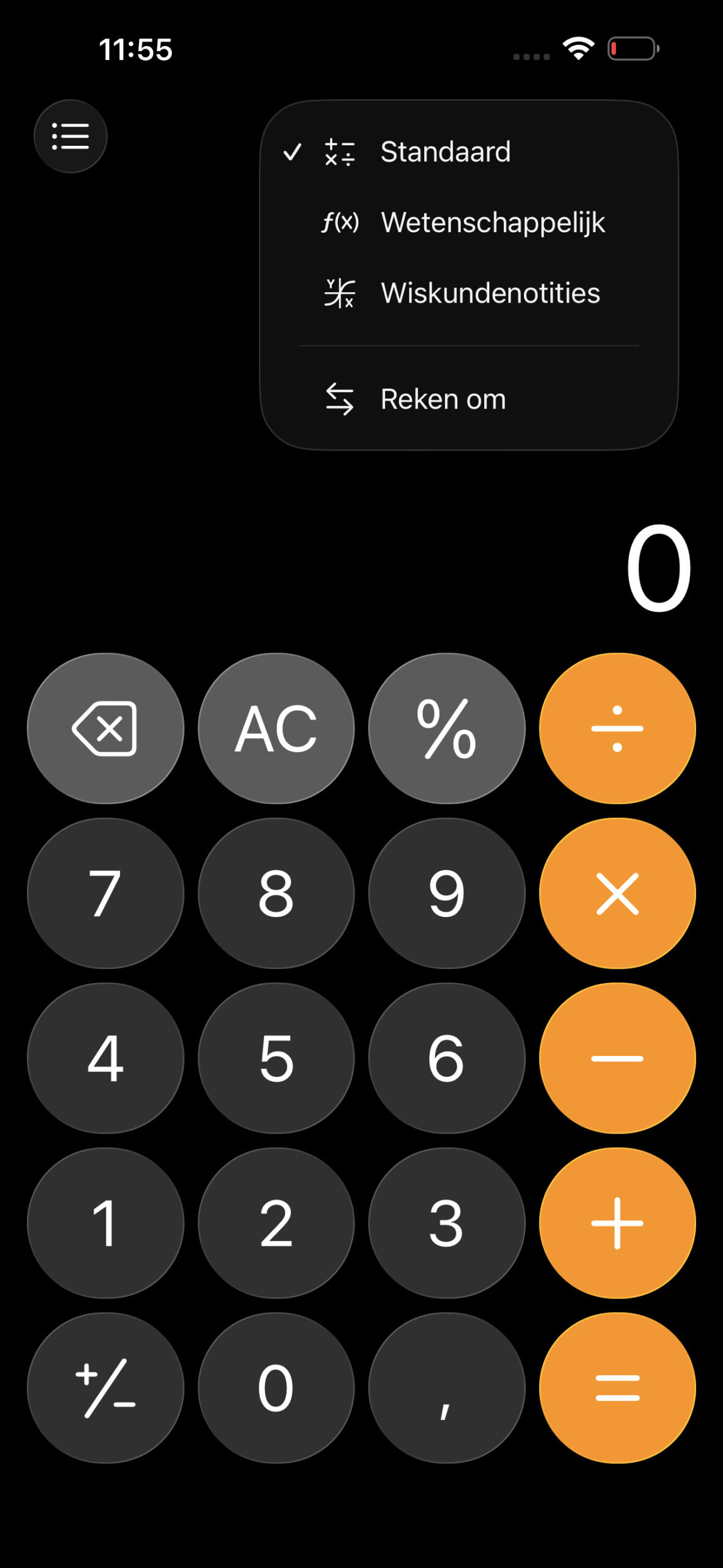 Instructiefoto: Open Rekenmachine 