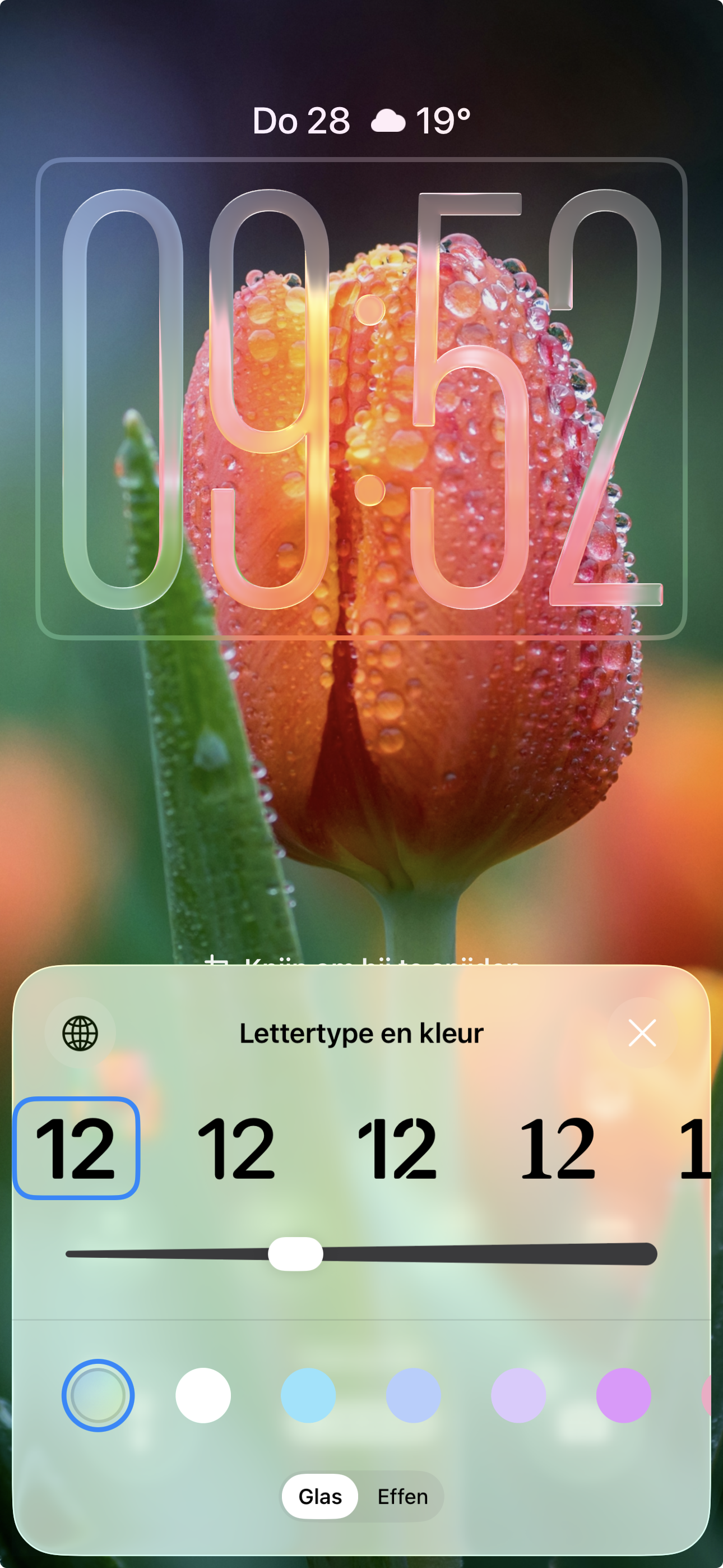 Instructiefoto: Liquid Glass toevoegen