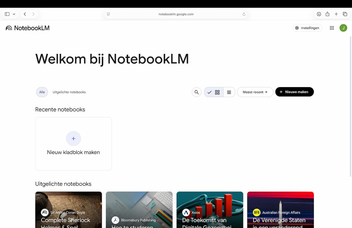 Instructiefoto: Nieuw notebook maken