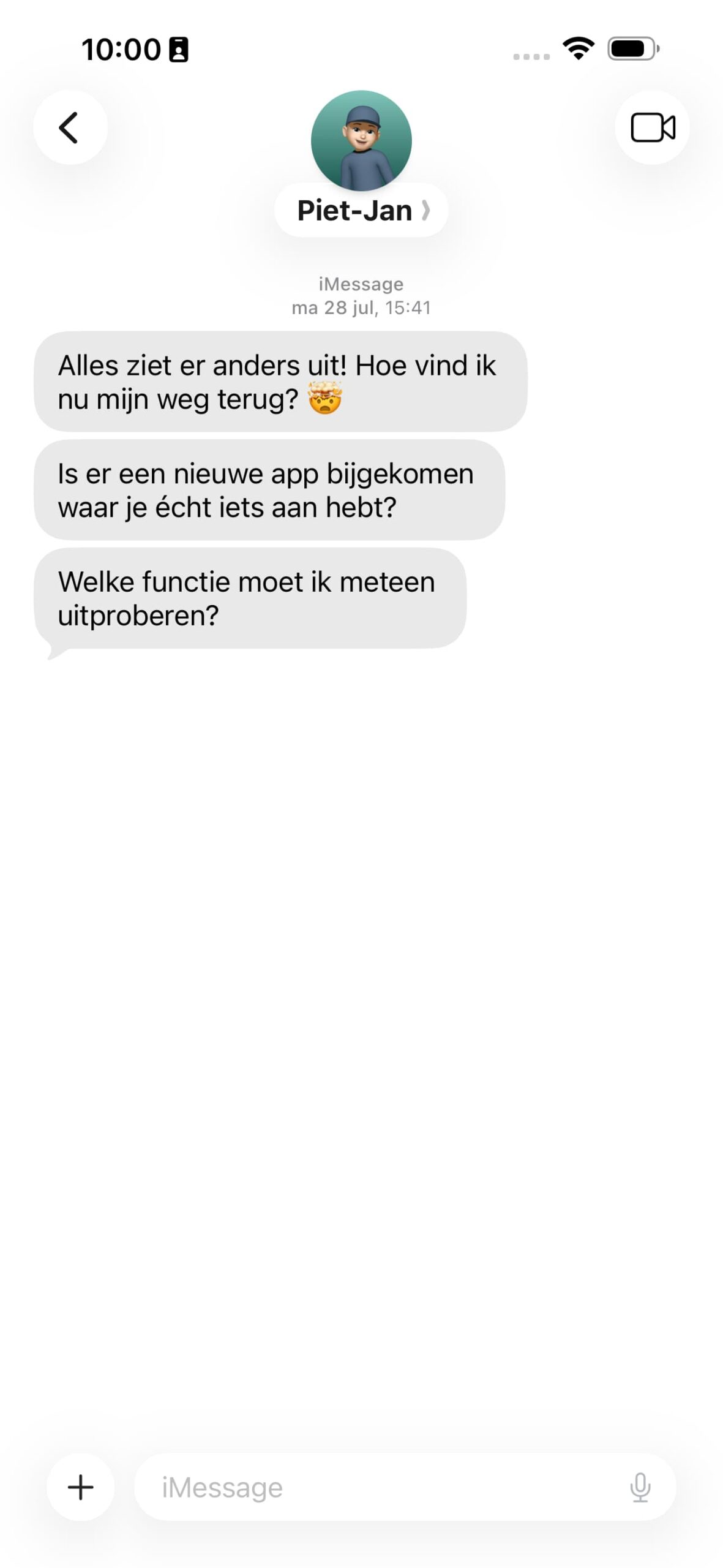 Individuele chat in Berichten