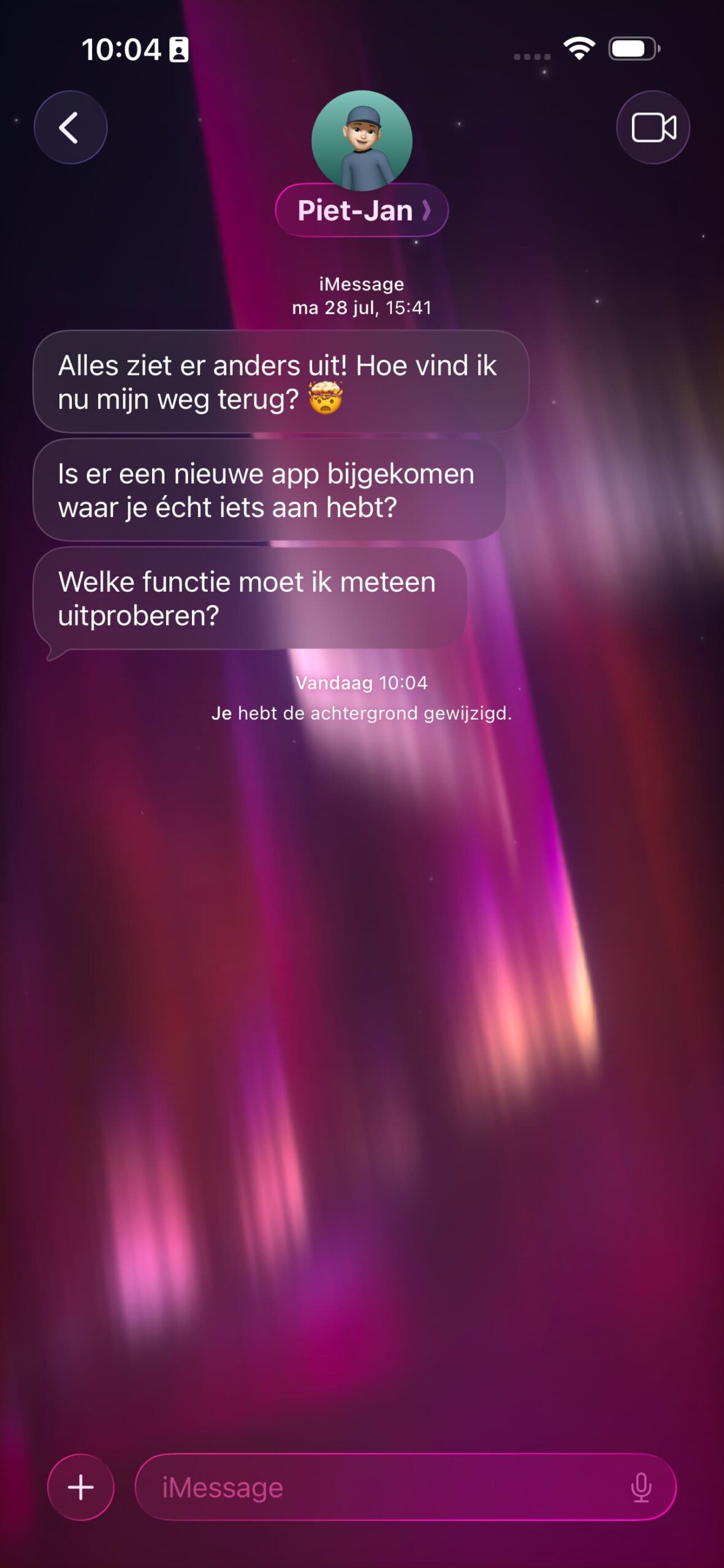 Roze aurora-achtergrond in Berichten