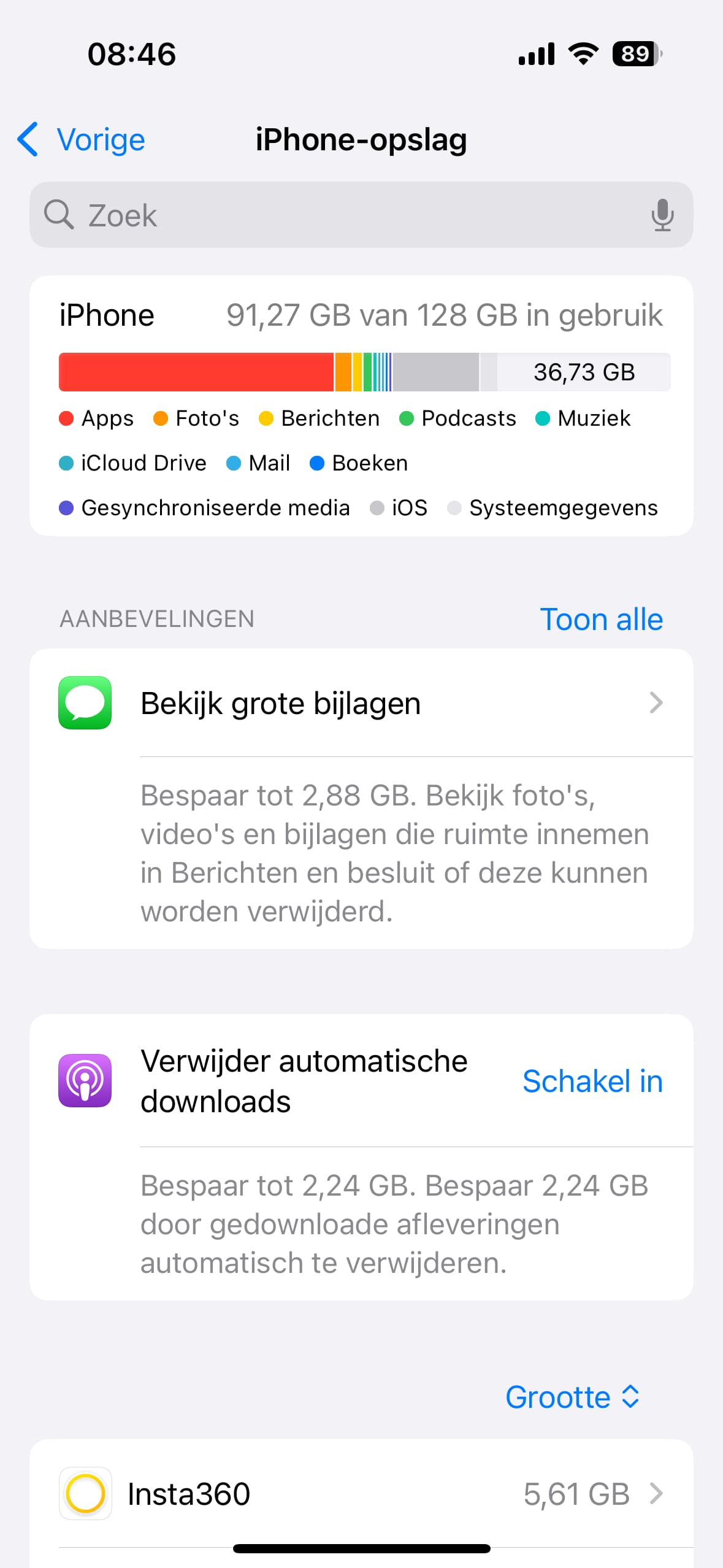 iPhone-opslag