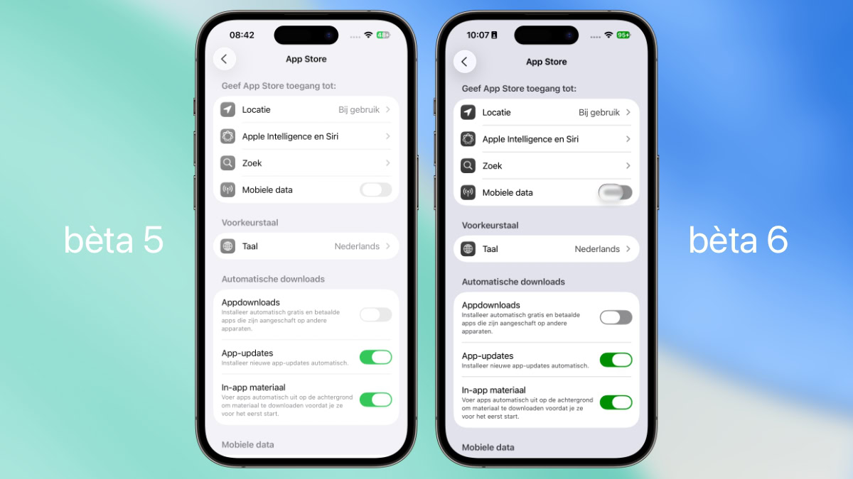 Verschillen oude en nieuwe Liquid Glass voor schuifregelaars