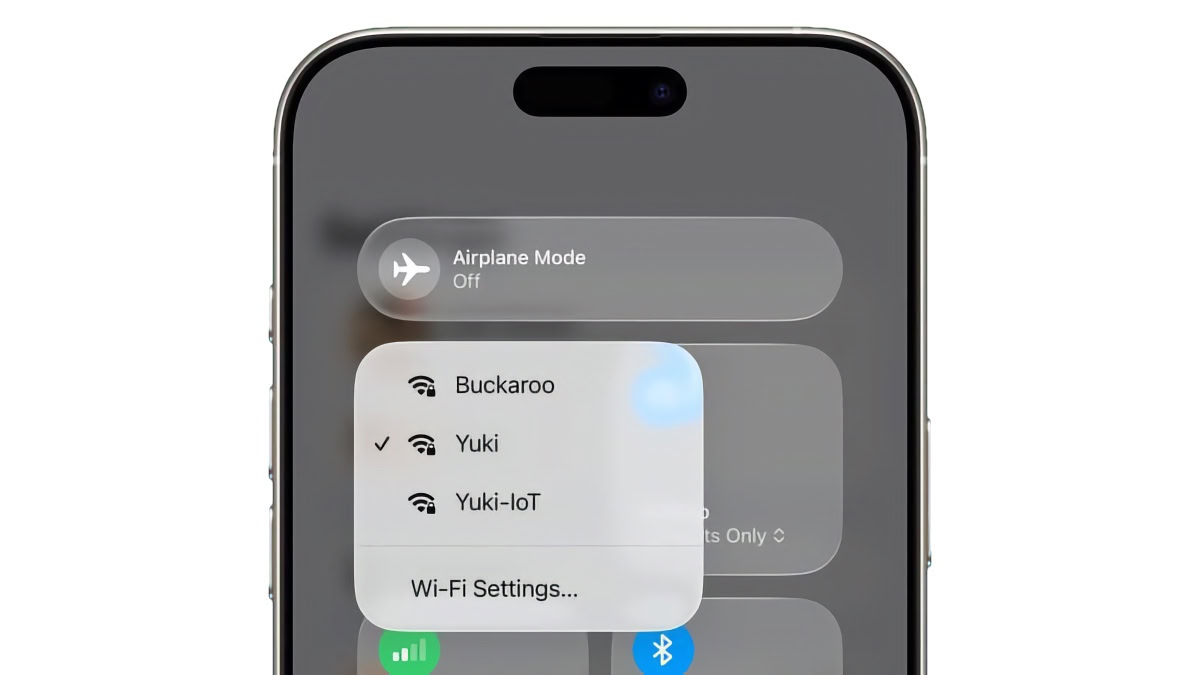 iOS 26 wifi menu