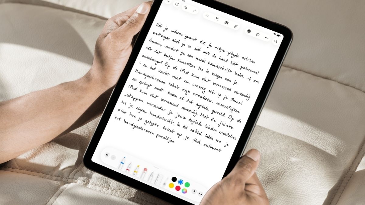 iPad met handschrift