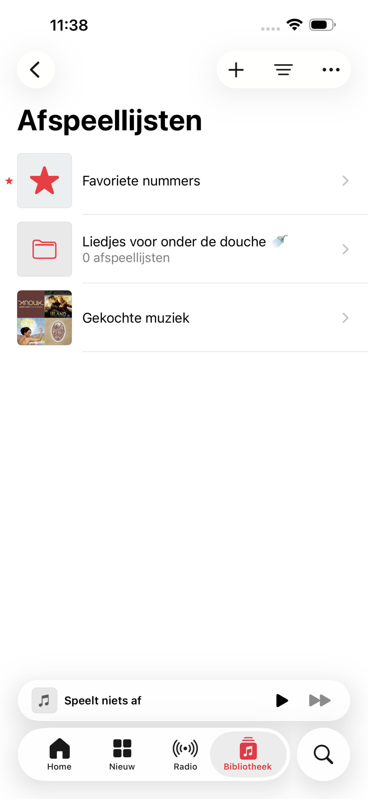 mappen maken in Muziek-app van afspeellijsten