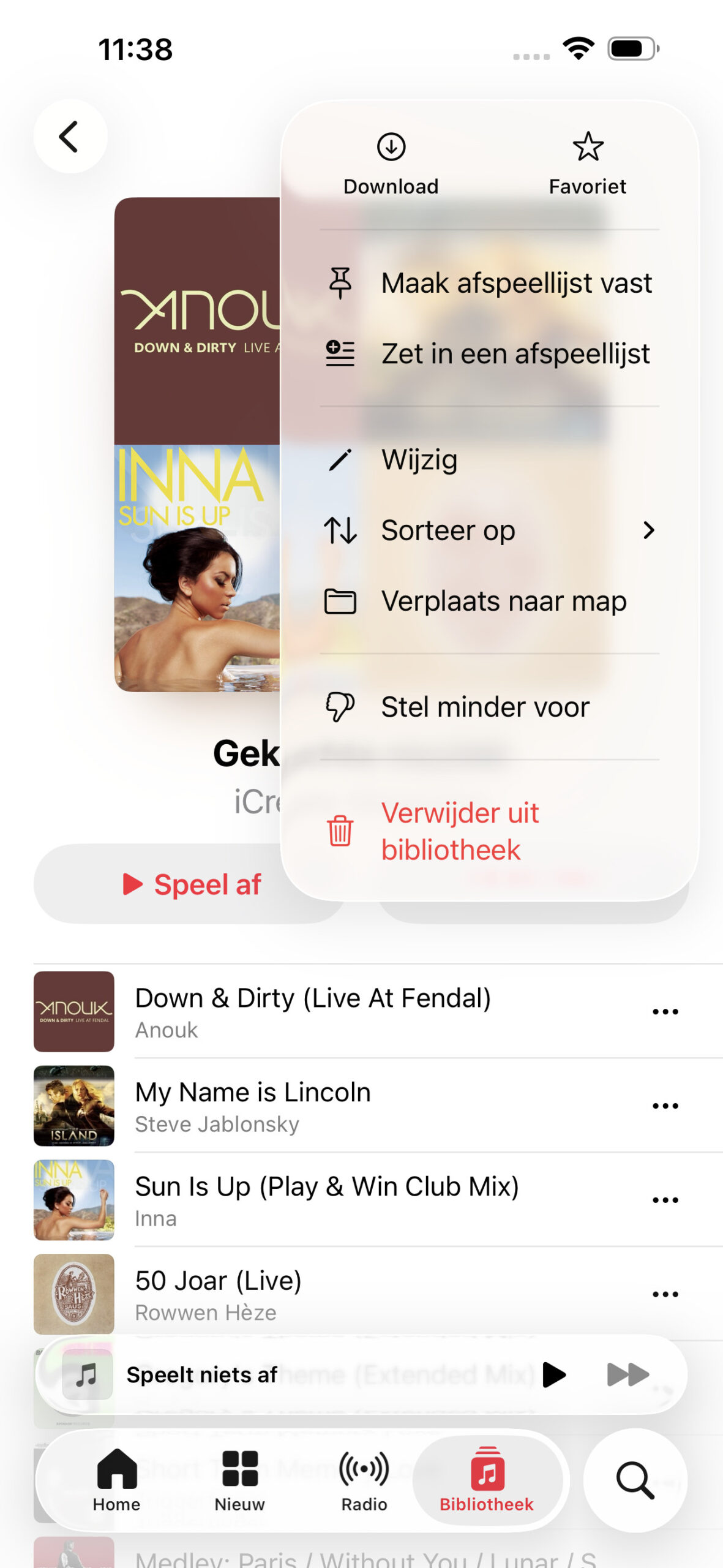 mappen maken in Muziek-app van afspeellijsten