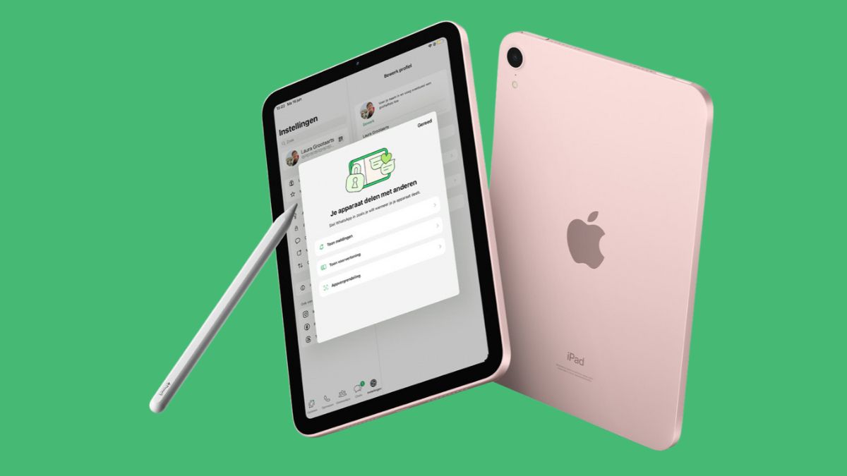 WhatsApp op de iPad met Apple Pencil erbij