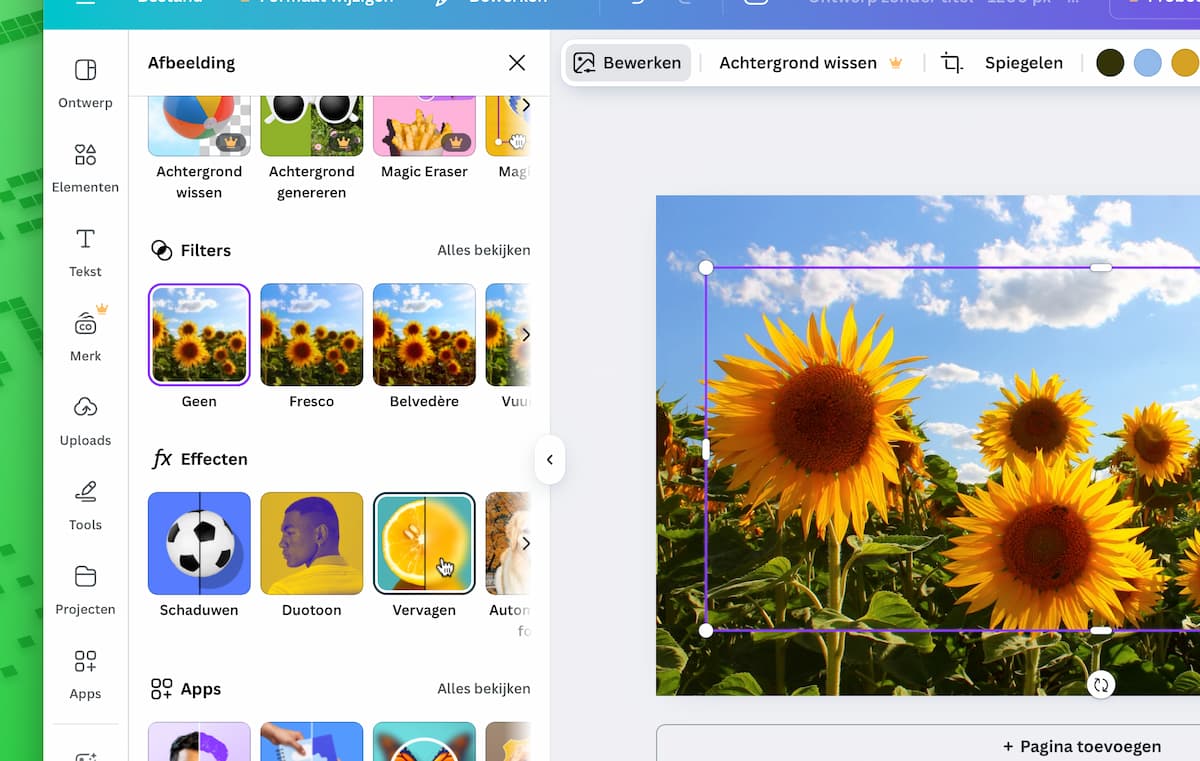 Instructiefoto: Bewerken