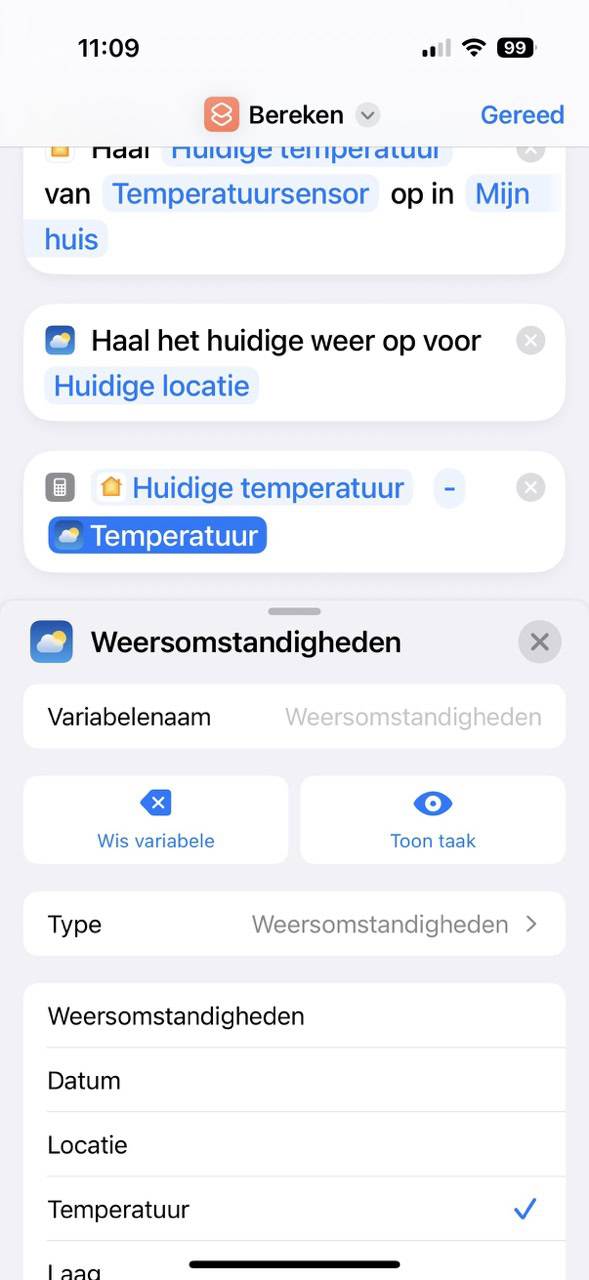 Instructiefoto: In de min
