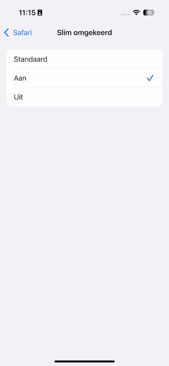 Instructiefoto: Aan, uit of standaard