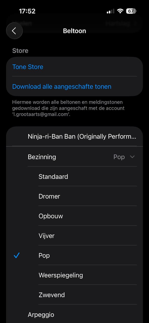 Nieuwe beltonen in iOS 26