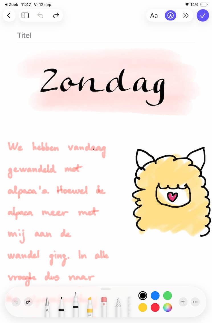 tekenen en schrijven in Dagboek
