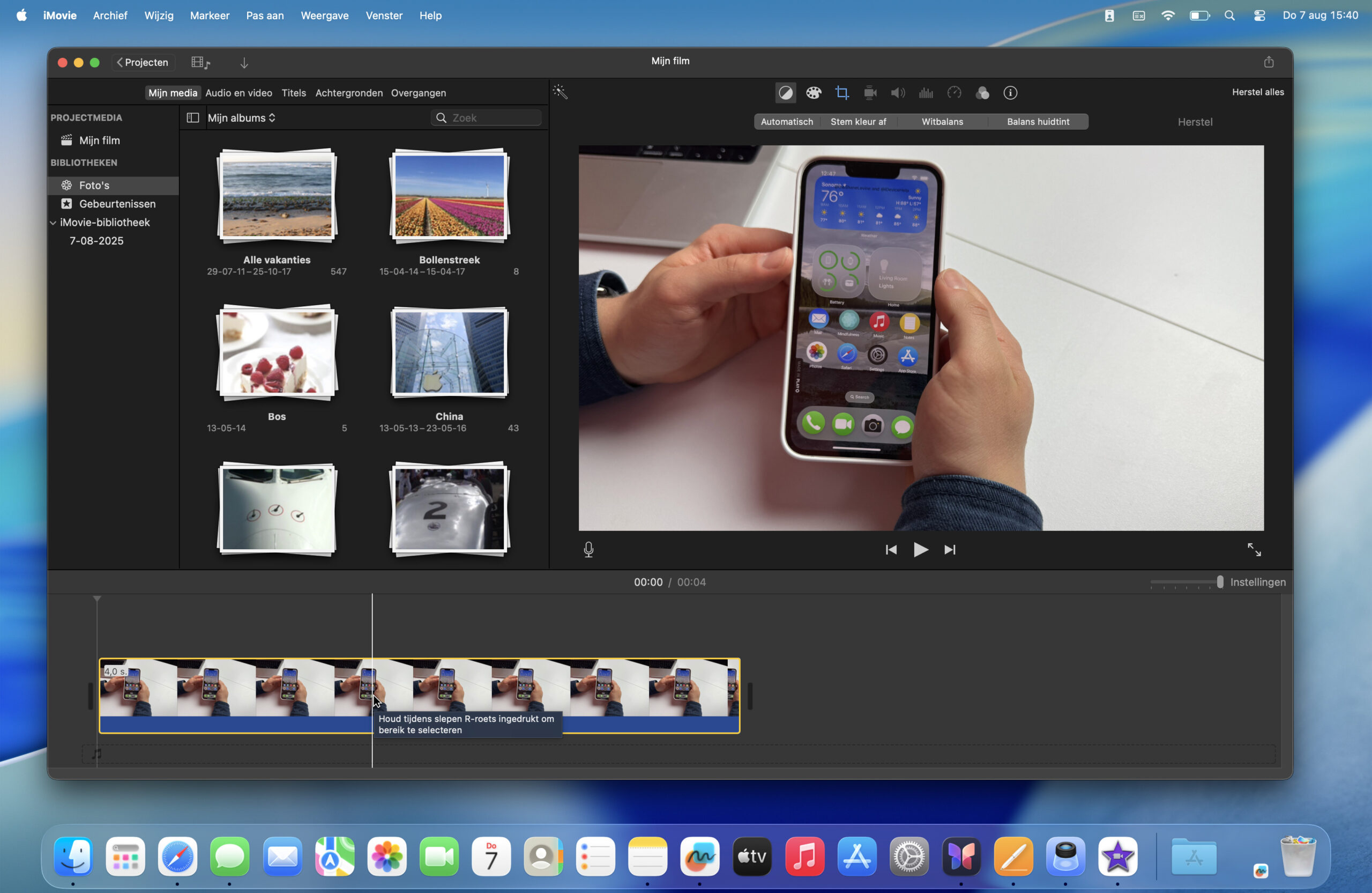 Instructiefoto: Tijdlijn
