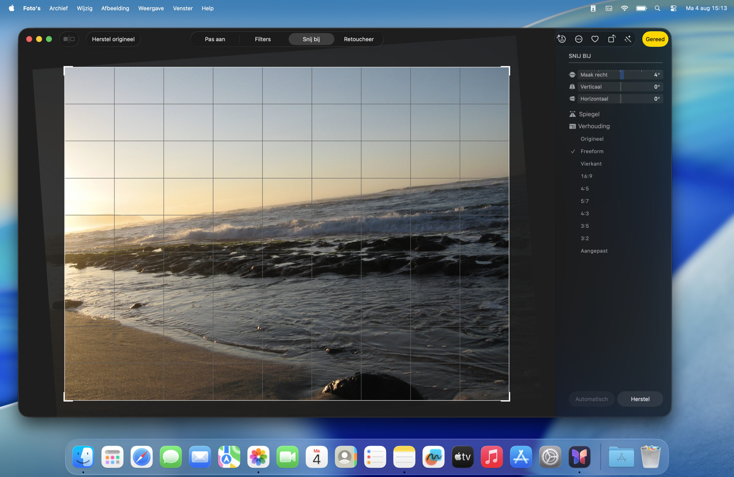 Instructiefoto: Zet de horizon recht