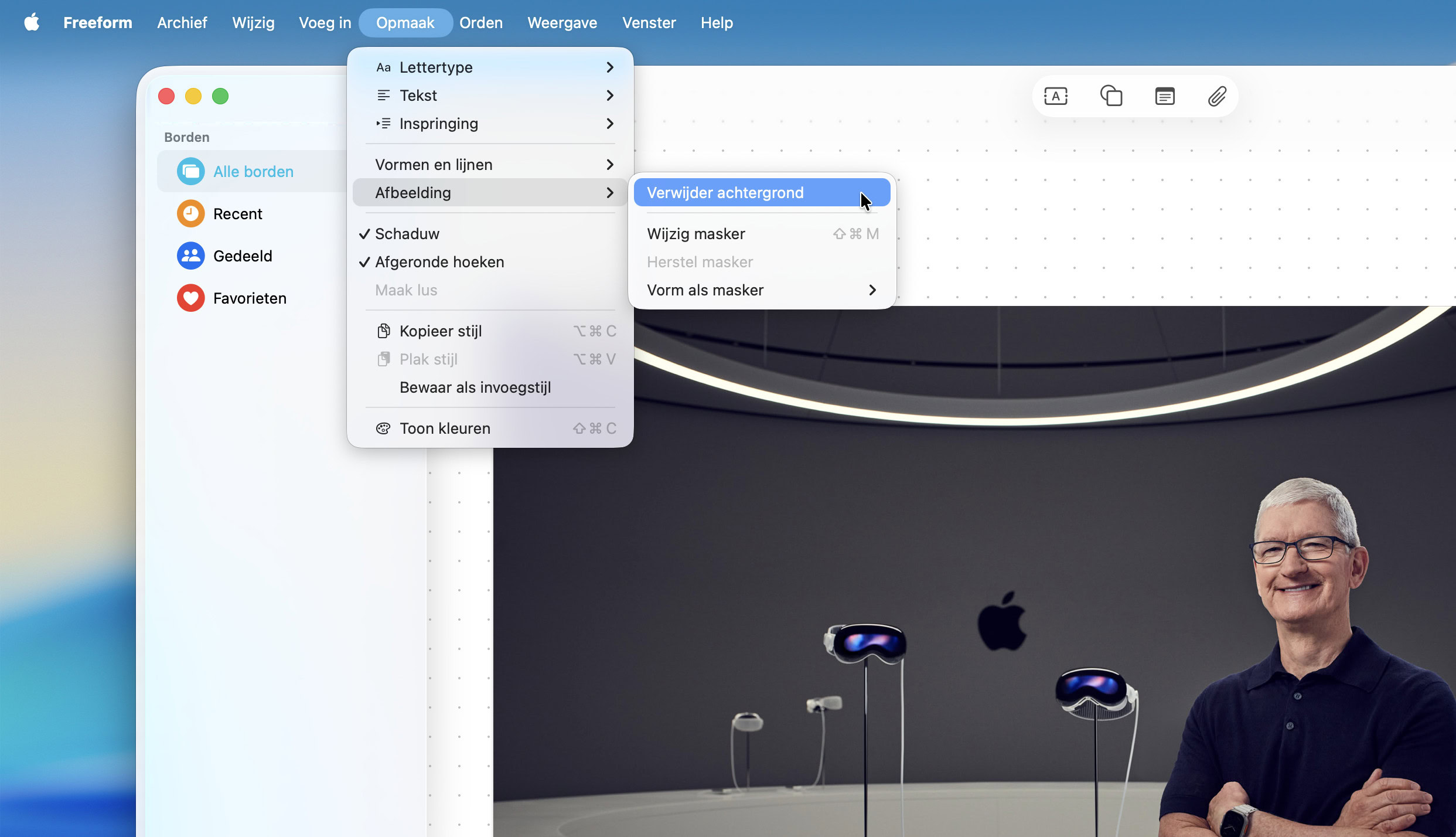 Instructiefoto: Verwijder de achtergrond