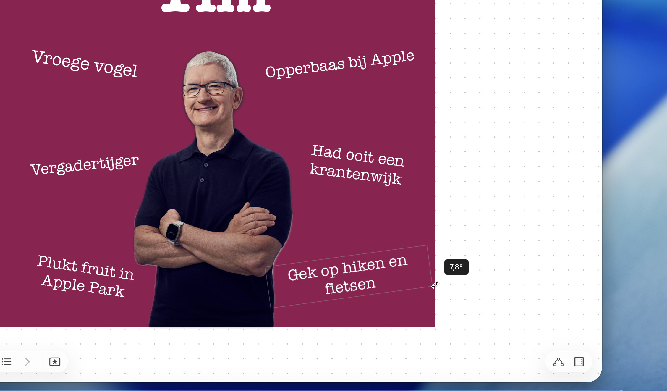 Instructiefoto: Roteer teksten