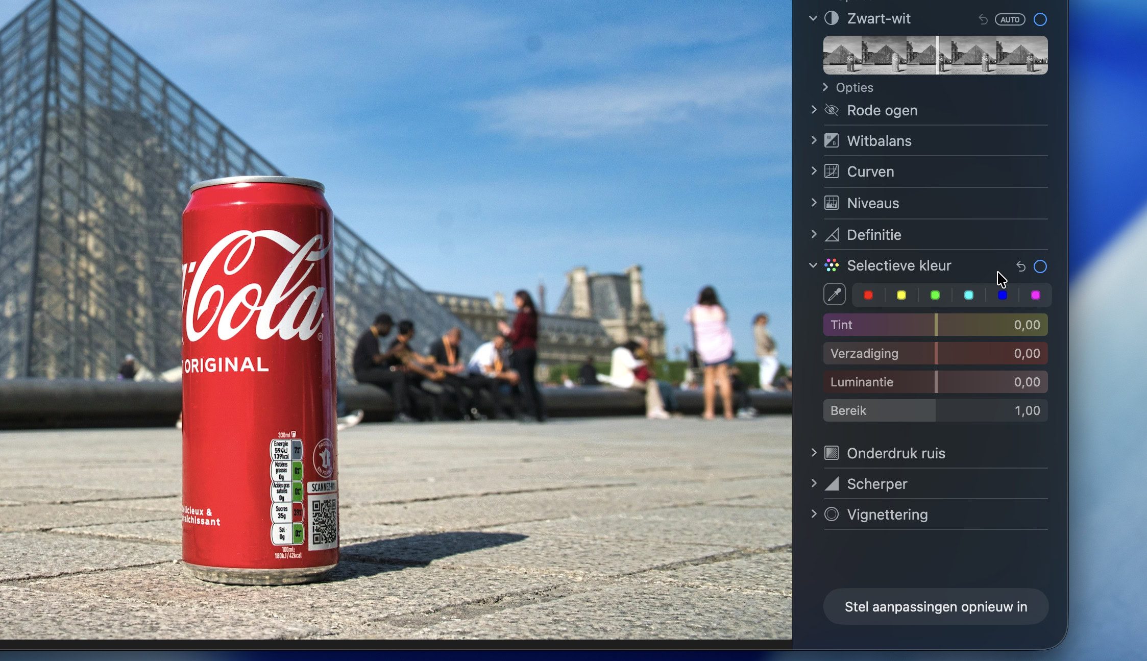 Instructiefoto: Selectieve kleur