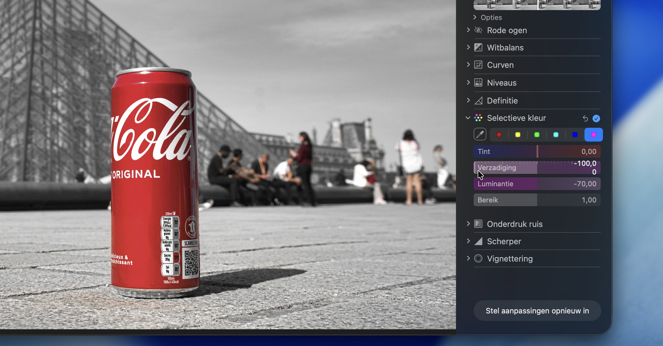 Instructiefoto: Kleur verwijderen