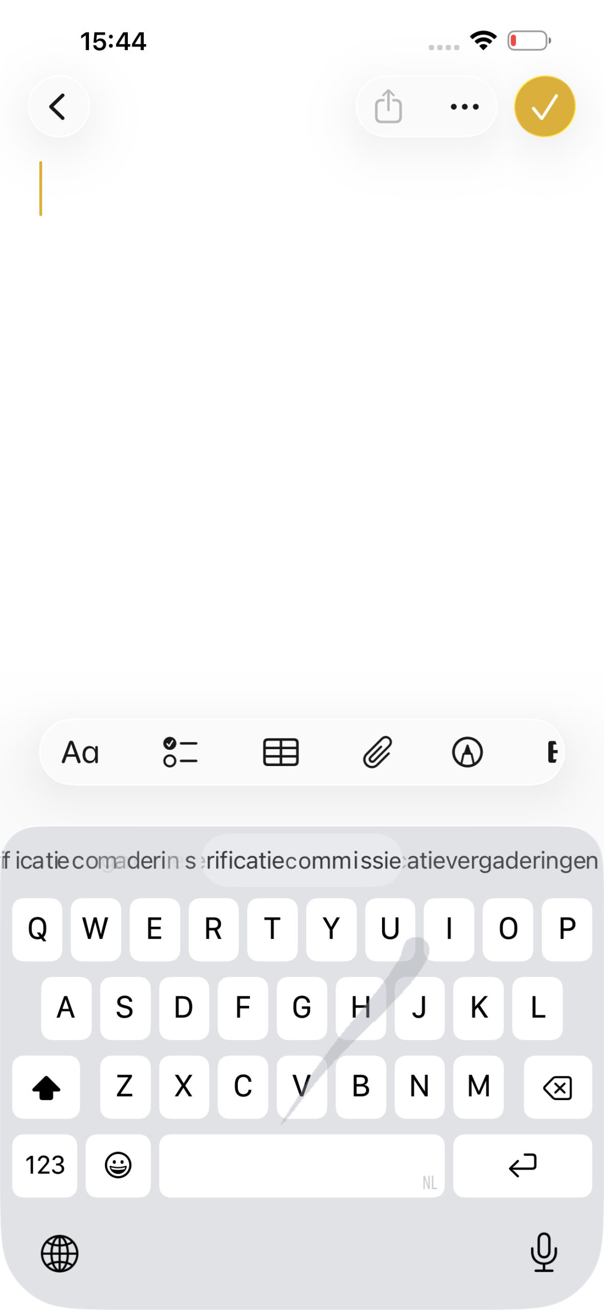 Instructiefoto: Vegen in plaats van typen