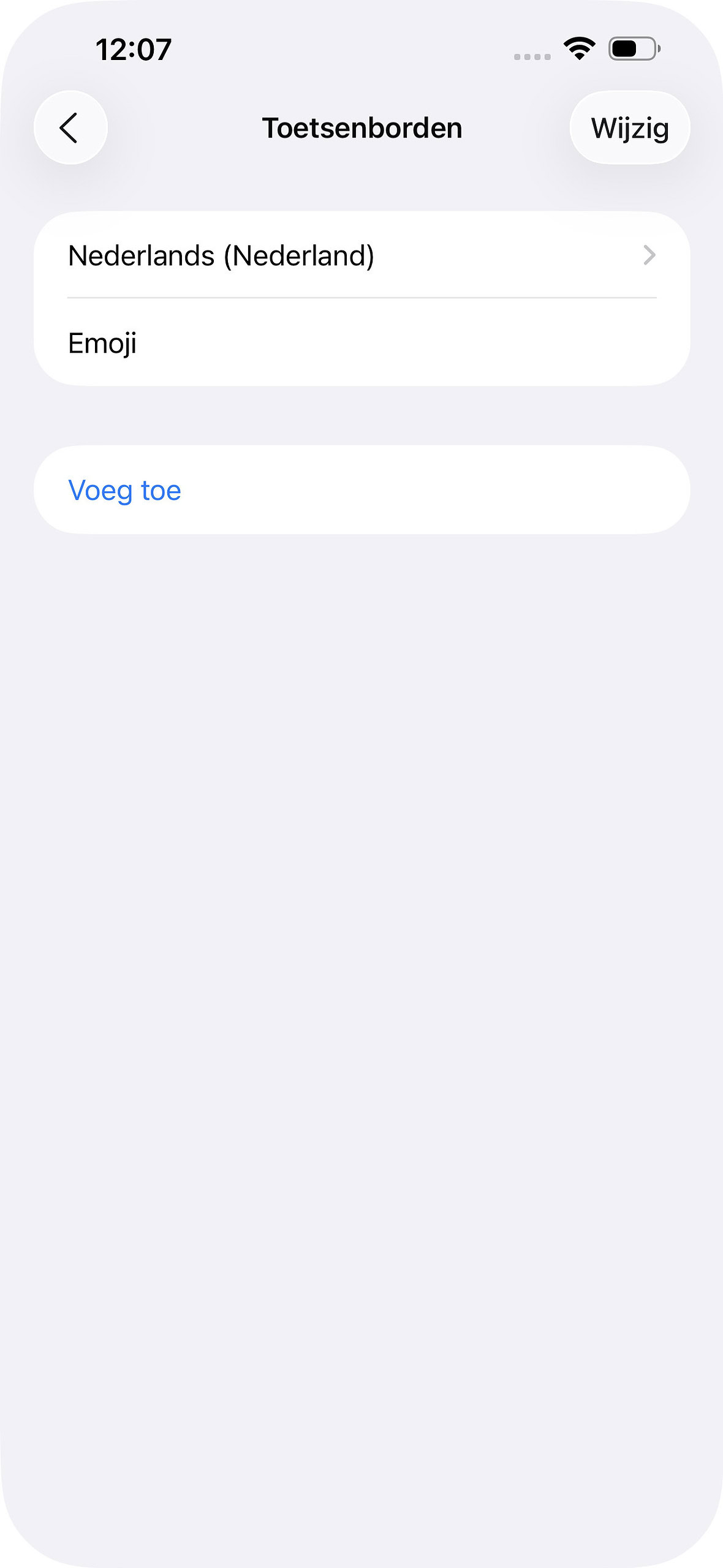Instructiefoto: Voeg het juiste toetsenbord toe