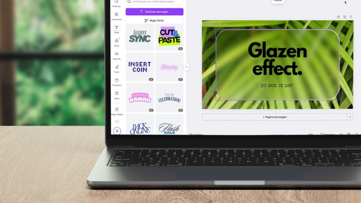 Glazen effect Canva
