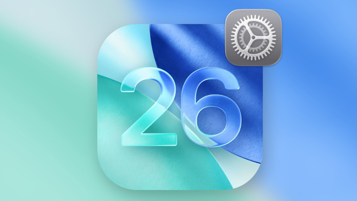 iOS 26 logo met Instellingen-icoontje erbij