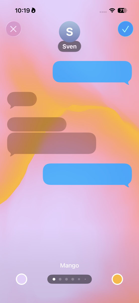 Berichten-app met kleurrijke achtergrond