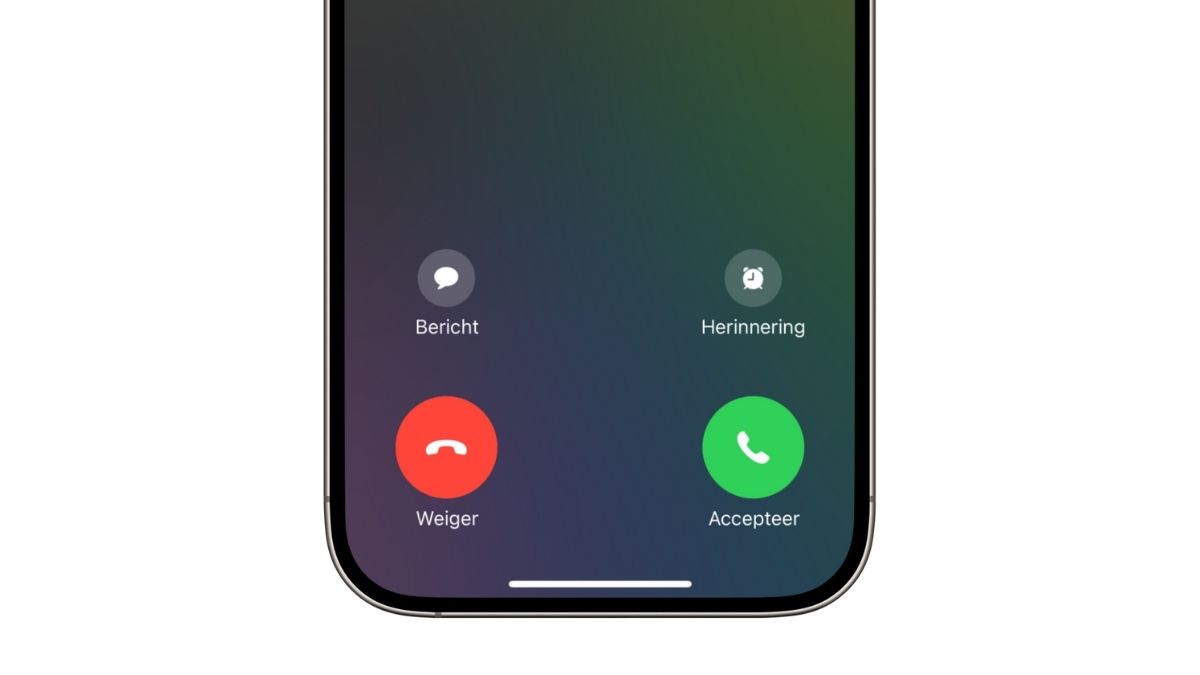 Inkomende oproep met knoppen