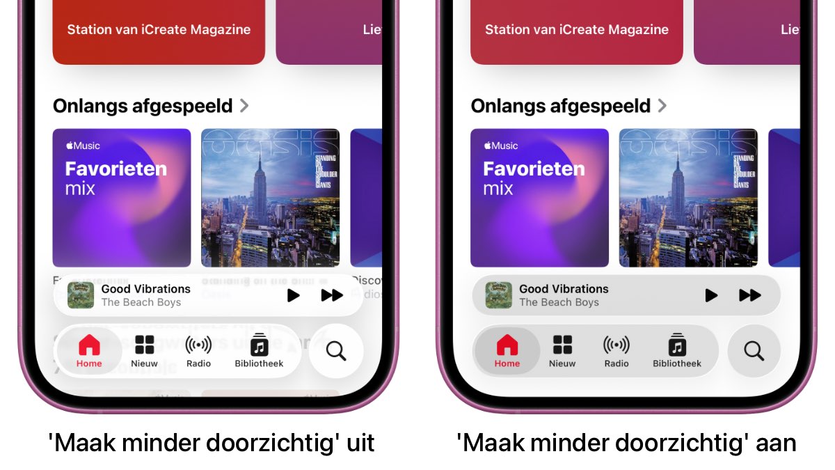 Liquid Glass uitschakelen