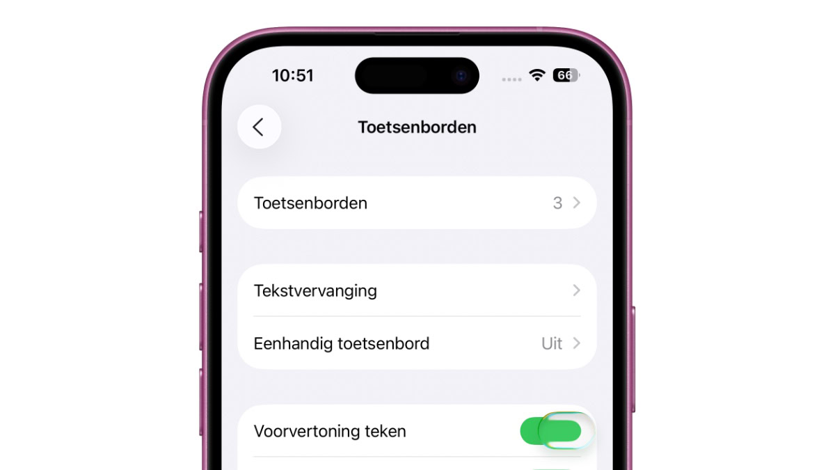 iOS 26 toetsenbord