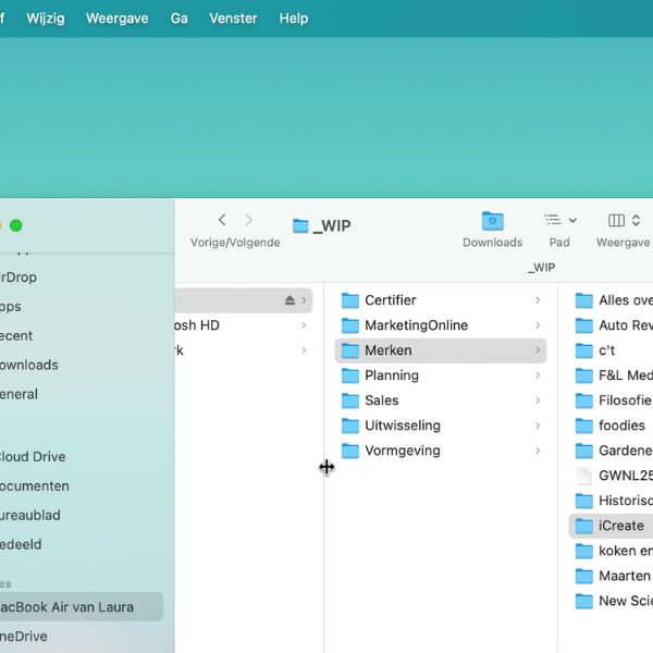 Kolombreedte aanpassen