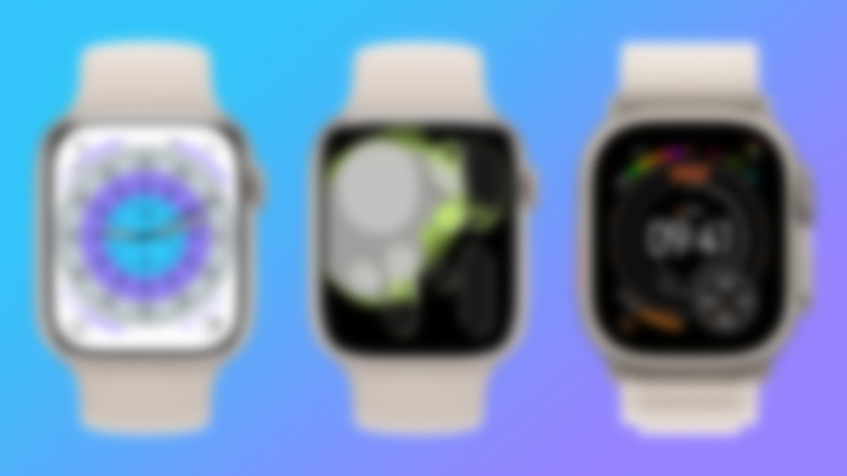 drie wazige nieuwe wijzerplaten van watchOS 26