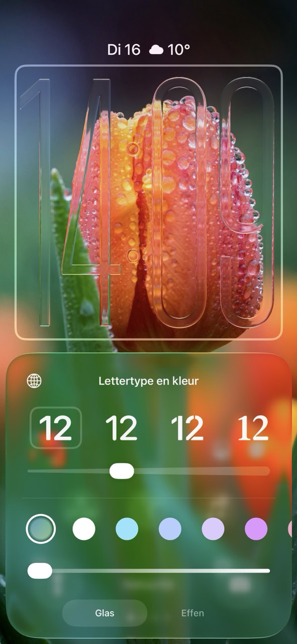 Schuifbalk transparantie klok