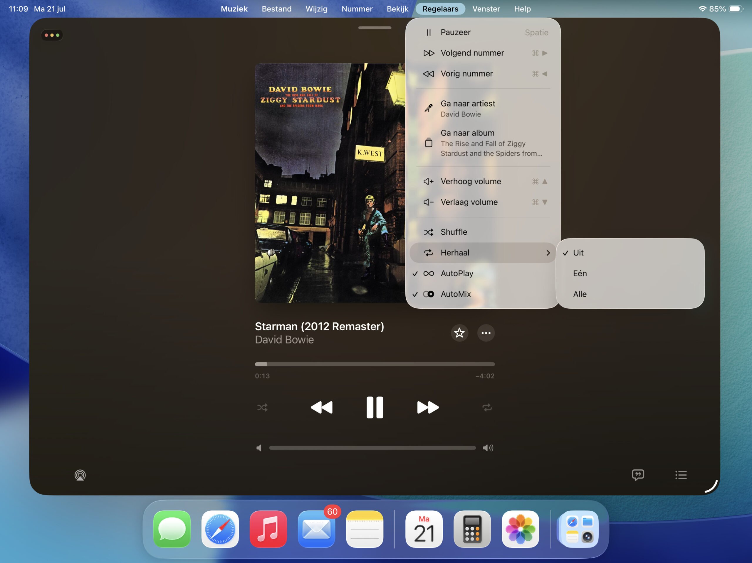 Instructiefoto: Menubalk