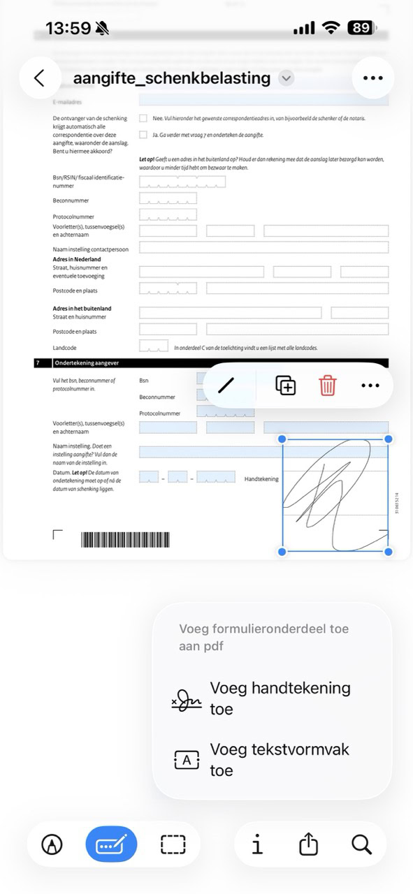 Instructiefoto: Zet een handtekening