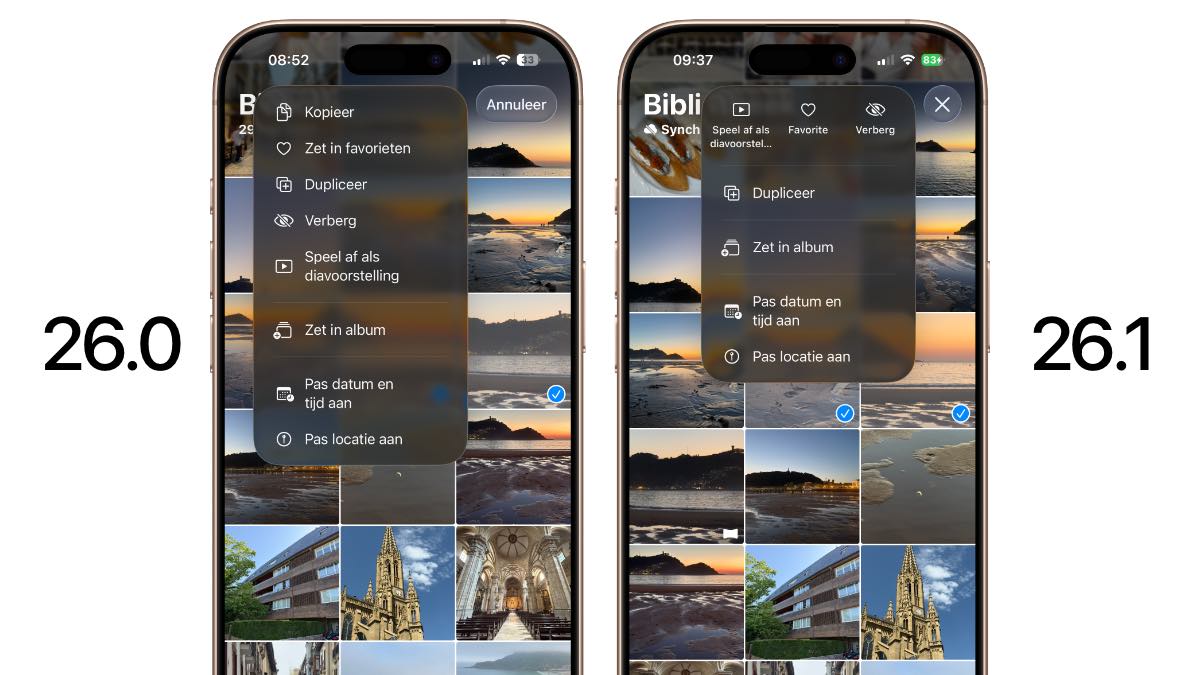 iOS 26.1 foto's