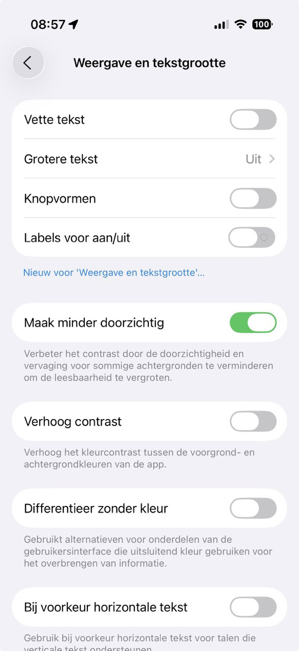 Liquid Glass uitzetten