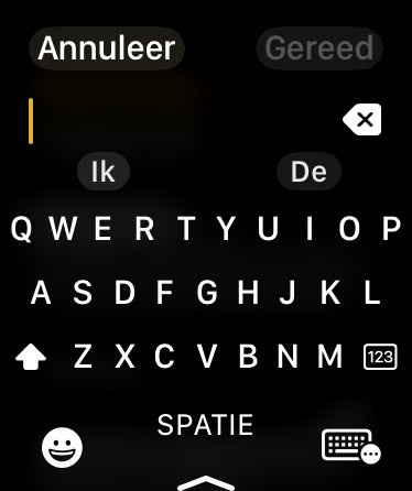 Toetsenbord bij nieuwe notitie in Notities
