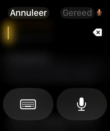 Icoontjes toetsenbord en microfoon bij notitie in Notities